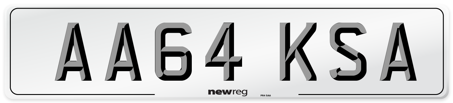 AA64 KSA Number Plate from New Reg